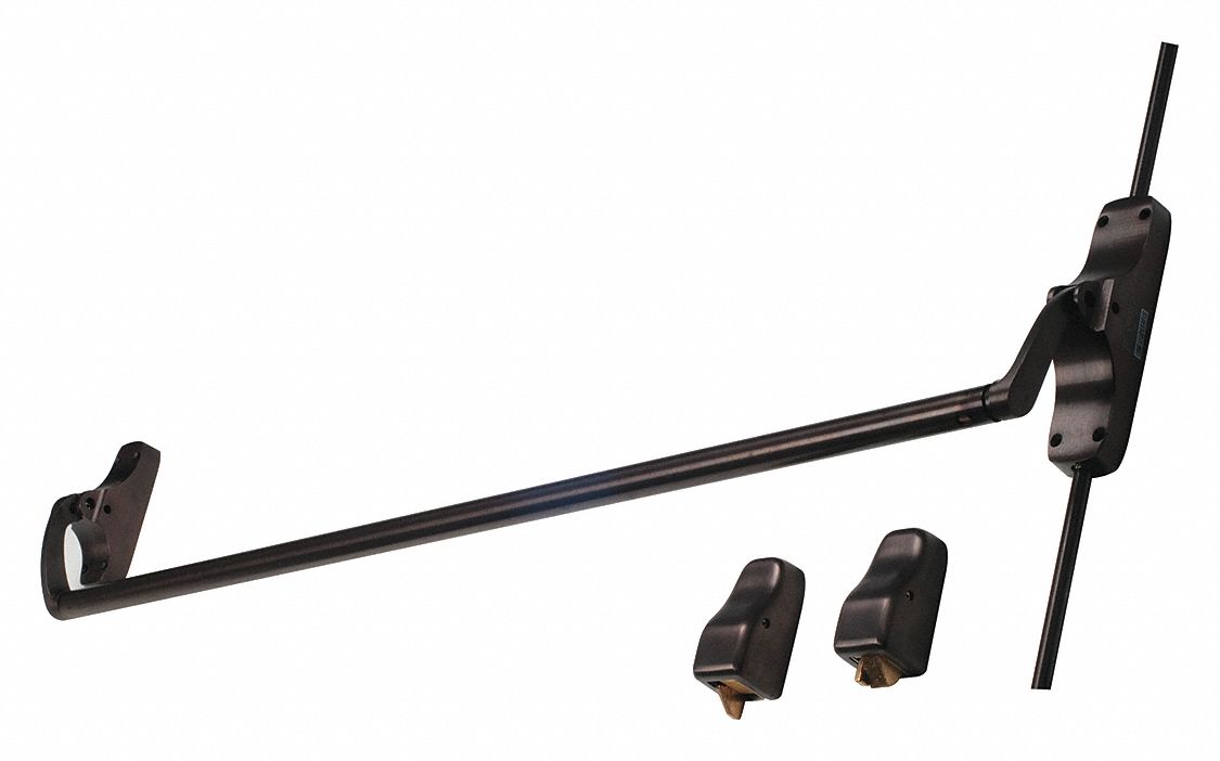 Surface Vertical Rod: 48 in Max Door Wd, Bronze