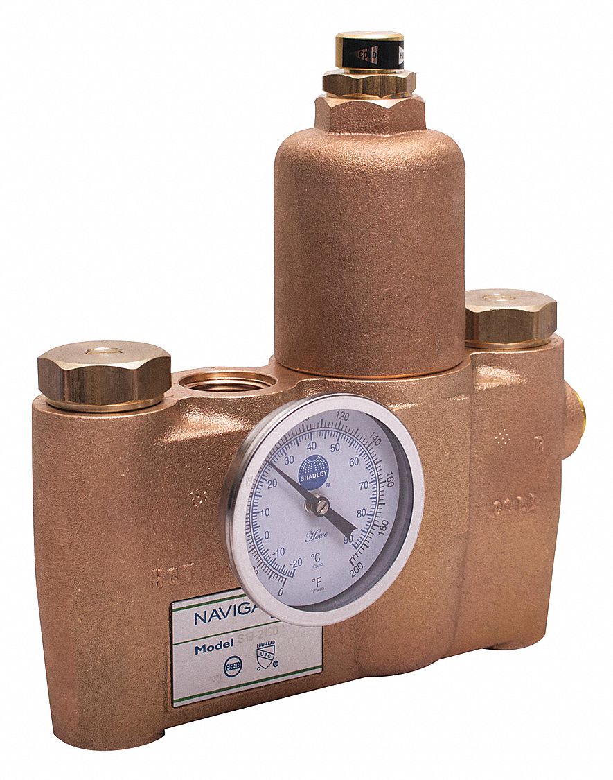 NAVIGATOR 3/4 in NPT Inlet Type Thermostatic Mixing Valve, Brass, 30