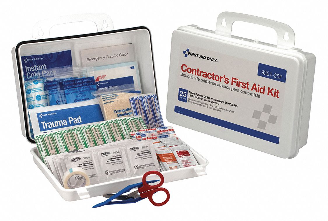 FIRST AID ONLY First Aid Kit Kit Plastic Industrial 25 People   40JH25 AS02