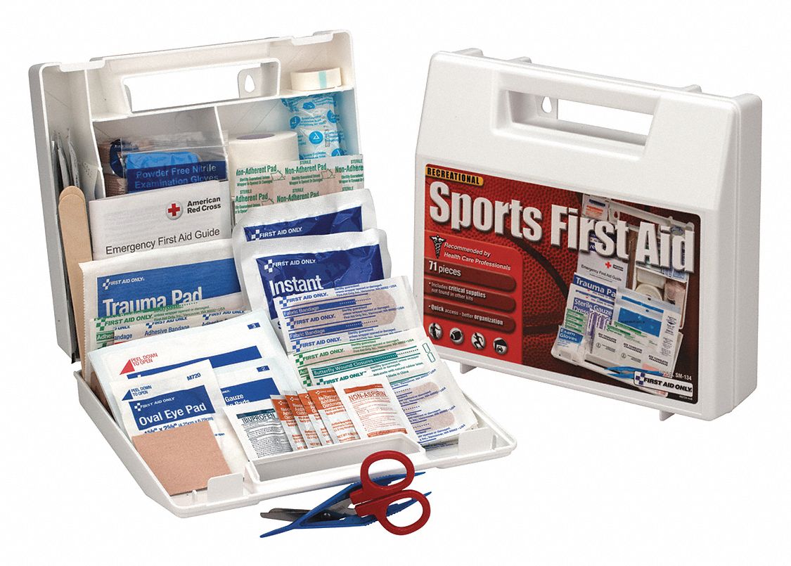 FIRST AID ONLY First Aid Kit, Kit, Plastic, Sports, 10 People Served per Kit 40JH30SM134
