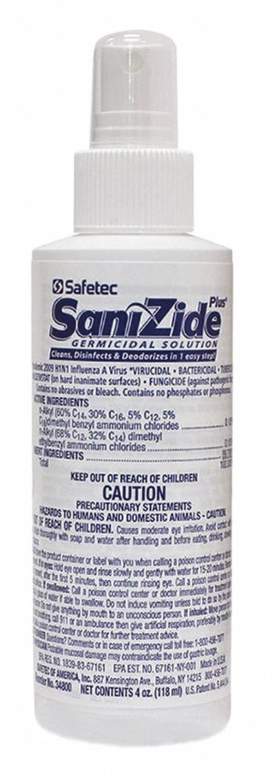 Deodorizing Disinfectant Cleaner: Trigger Spray Bottle, Ready to Use, Liquid, Quat