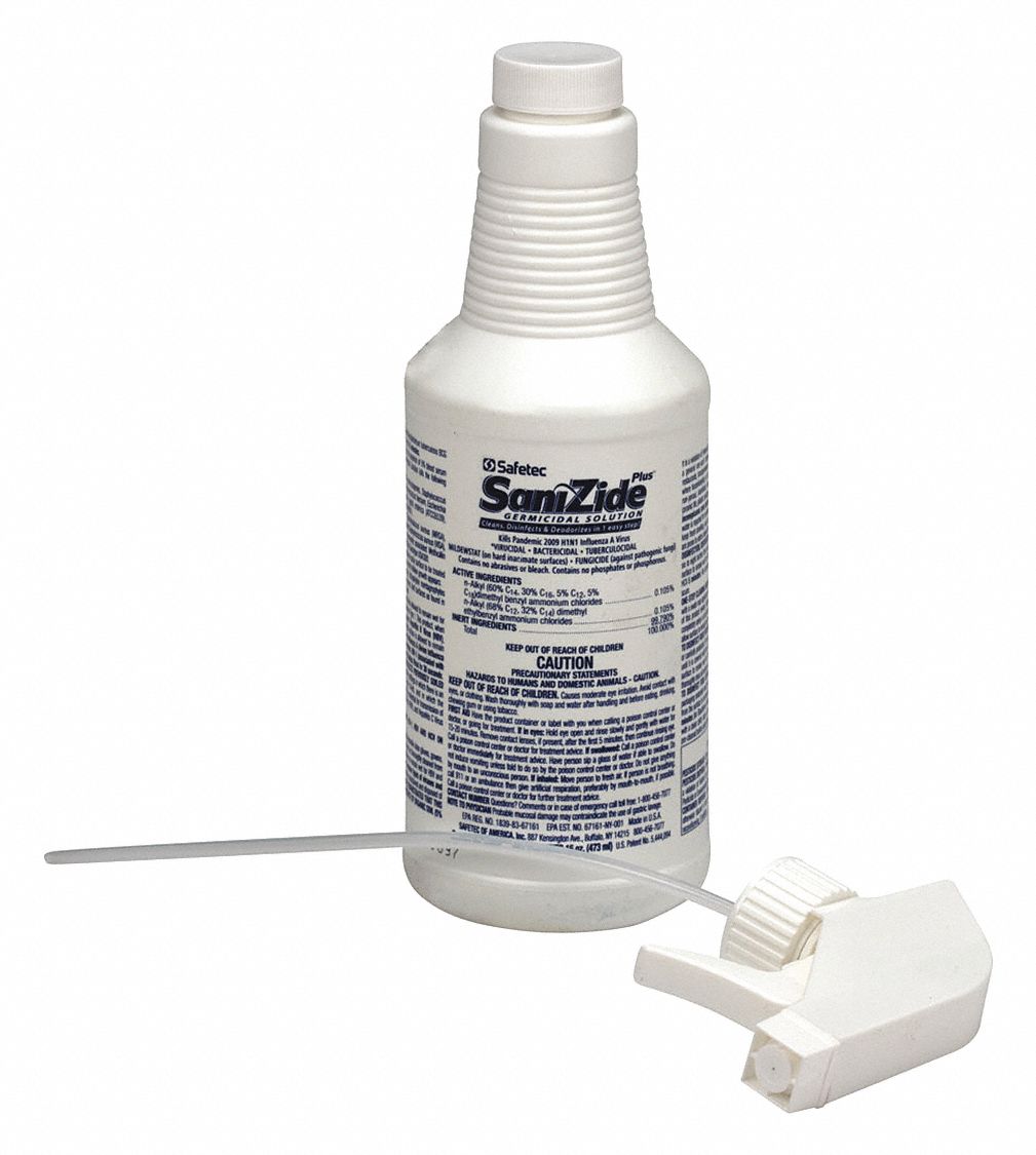 Deodorizing Disinfectant Cleaner: Trigger Spray Bottle, Ready to Use, Liquid, Quat