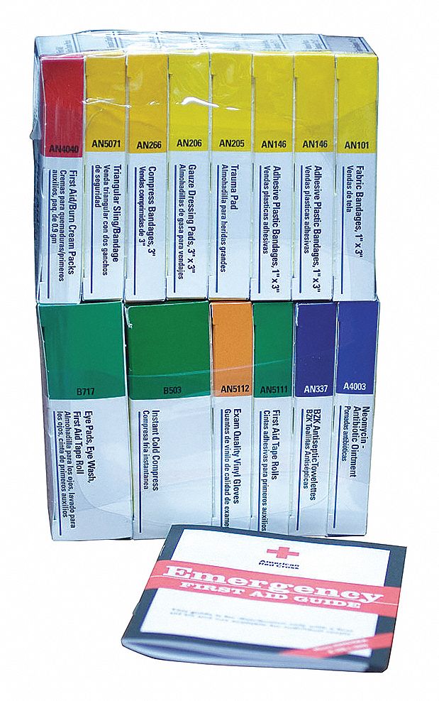 Complete Refill or Kit: 102 Components, 25 People Served, ANSI/ISEA Z308.1-2015