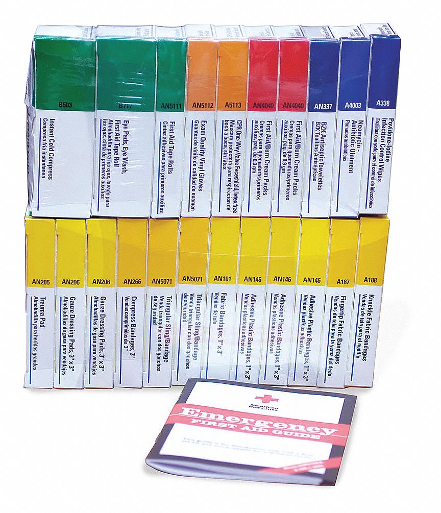 Complete Refill or Kit: 164 Components, 75 People Served, ANSI/ISEA Z308.1-2015