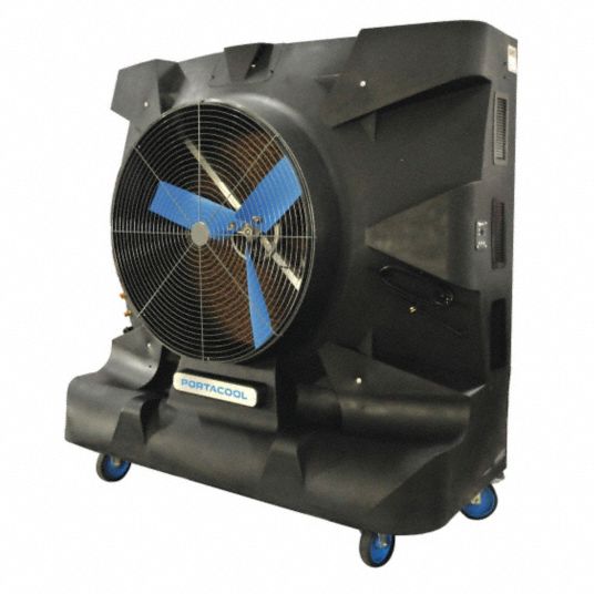 Portable Evaporative Cooler, 48 in Blade Diameter, Average Coverage ...