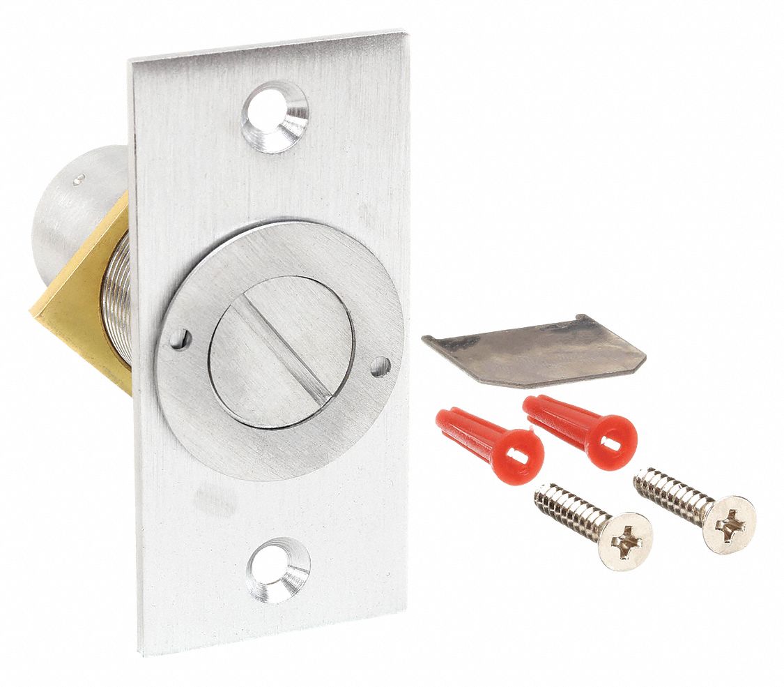 Door Strike Plate: Universal, 2 15/16 in Lg, 1 3/8 in Wd, Chrome