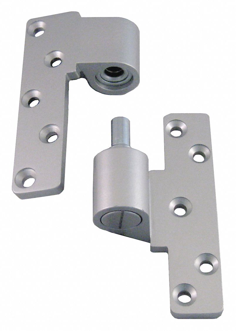 Pivot Hinge: Aluminum, 5 in Leaf Ht, 1 1/8 in Leaf Wd