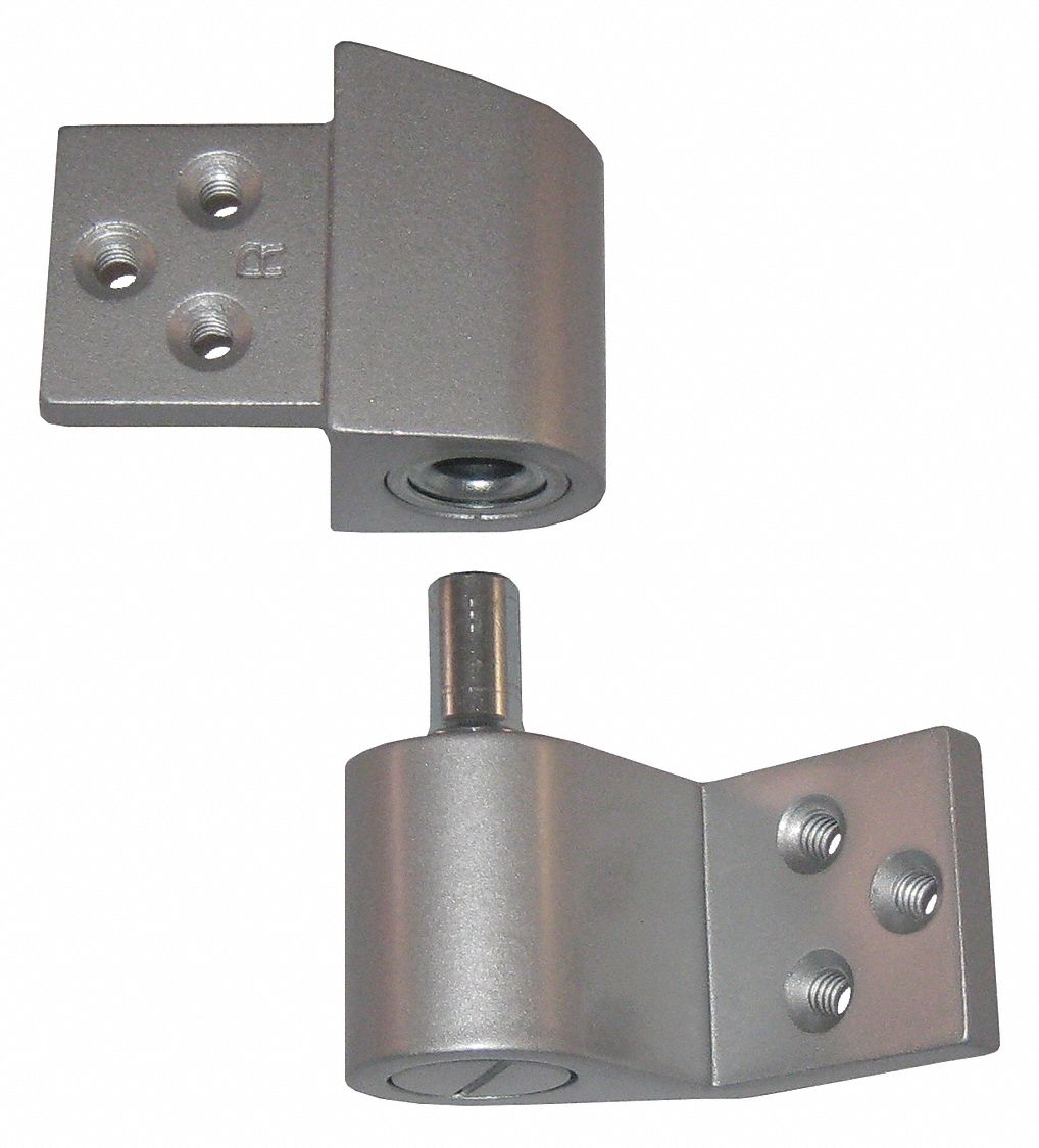 KABA ILCO Pivot Hinge: Cast Aluminum, Surface, 125 lb Load Capacity, 180°  Range of Motion, Aluminum