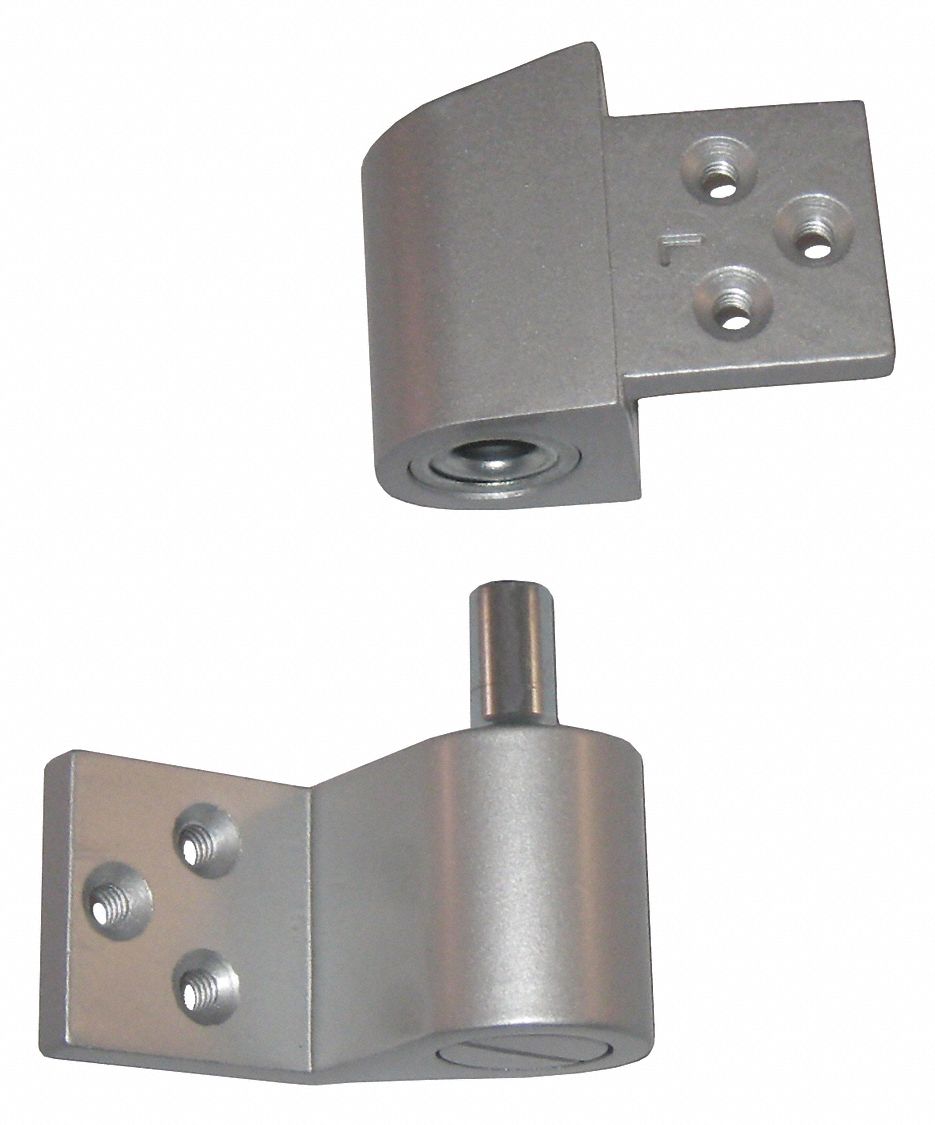 KABA ILCO Pivot Hinge: Cast Aluminum, Surface, 125 lb Load Capacity, 180°  Range of Motion, Aluminum