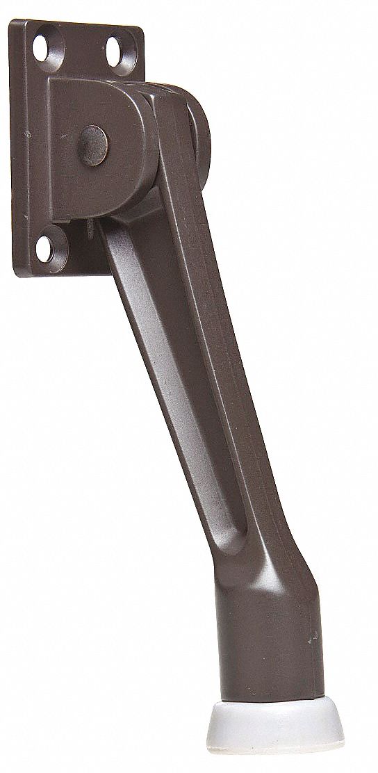 Lever Door Holder: Door - Mounted, 1 7/16 in Wd, 5 in Overall Ht, Bronze