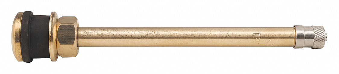 Straight Clamp-In Valve: Tire Valve Stem, Clamp-In, 180° Valve Stem Angle, Trucks