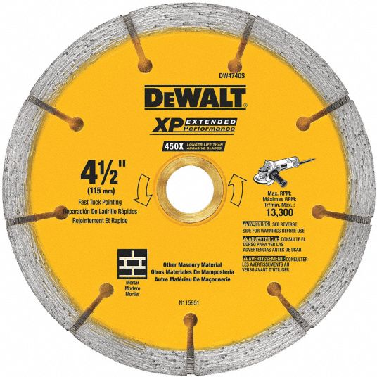 DEWALT 4 1 2 in Blade Dia. 5 8 in Arbor Size Diamond Saw Blade