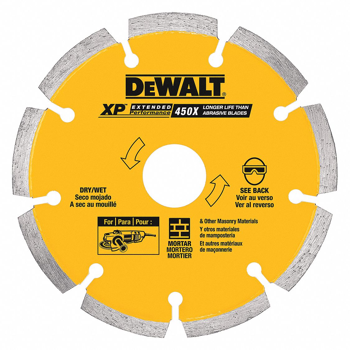 DEWALT Angle Grinders, Diamond Saw Blade, 5 in Blade Dia., 5/8 in Arbor