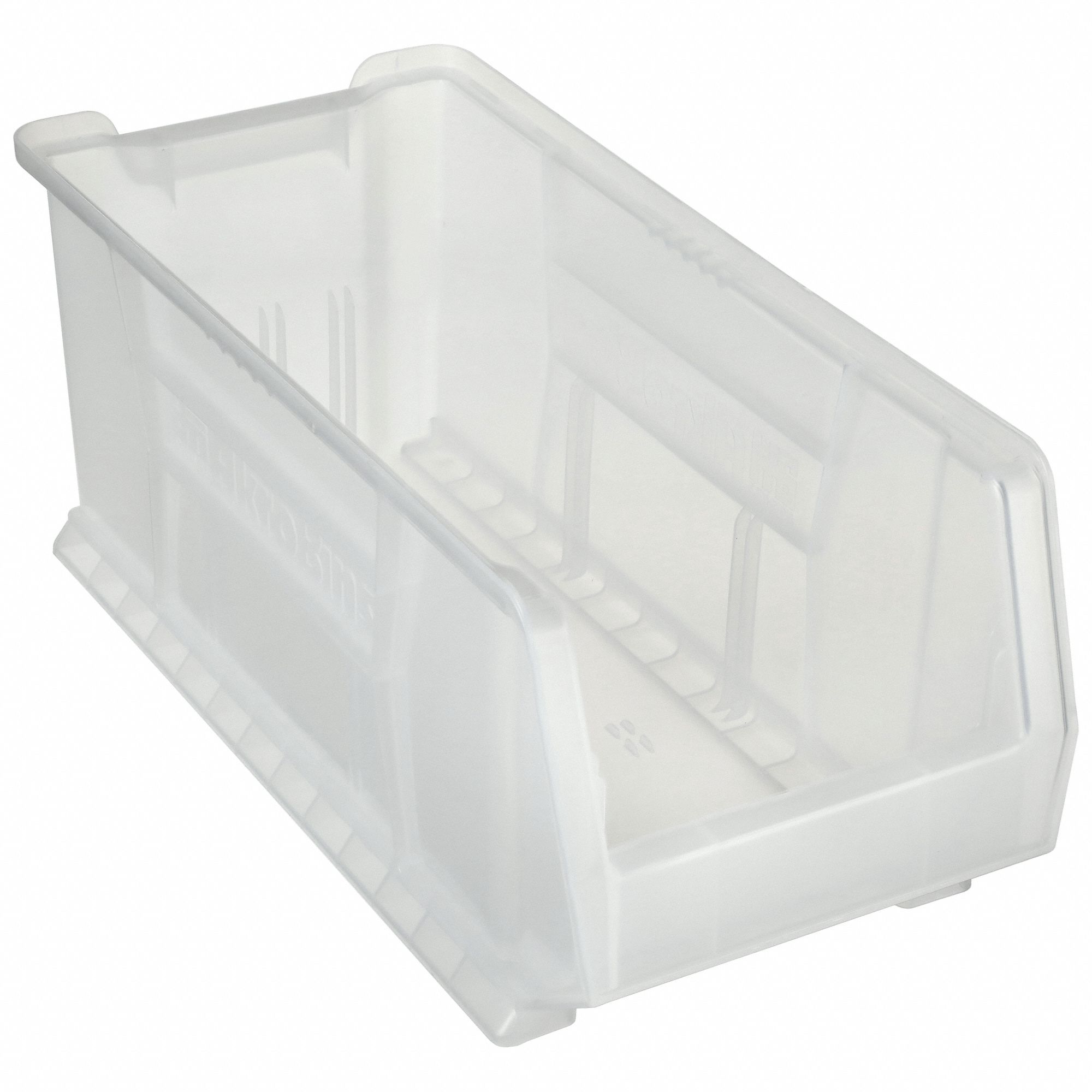 SUPER SIZE BIN, 23⅞ IN OVERALL L, 11 IN X 10 IN, CLEAR, STACKABLE