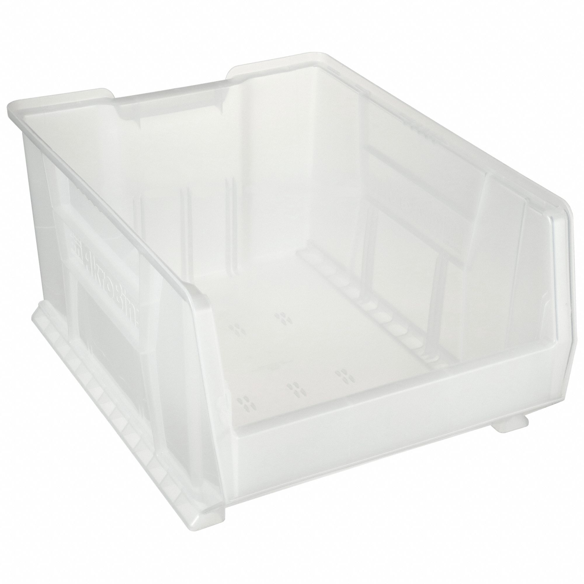 SUPER SIZE BIN, 23⅞ IN OVERALL L, 18&frac14; IN X 12 IN, CLEAR, STACKABLE