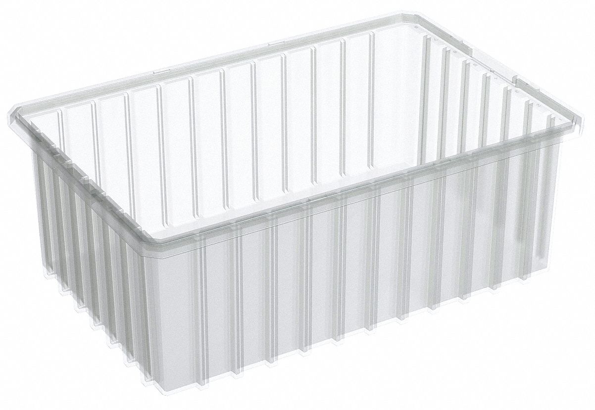 AKROMILS Divider Box, Clear, 6 inH x 16 1/2 inL x 10 7/8 inW, 1EA