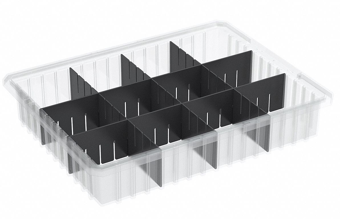 AKROMILS Divider, Black, Industrial Grade Polymer, 151/2" Length, 32