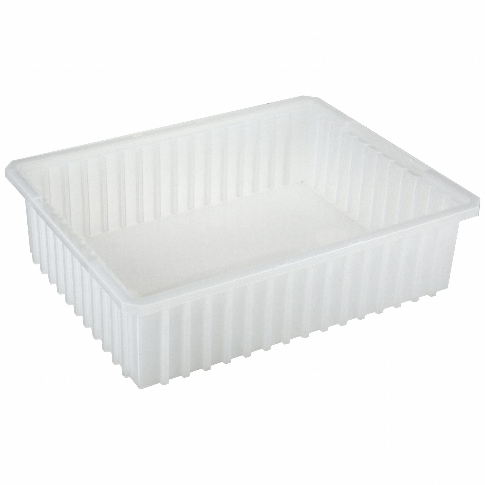 Divider Box: 0.96 cu ft, 22 3/8 in x 17 3/8 in x 6 in, Clear, Dividers Not Included