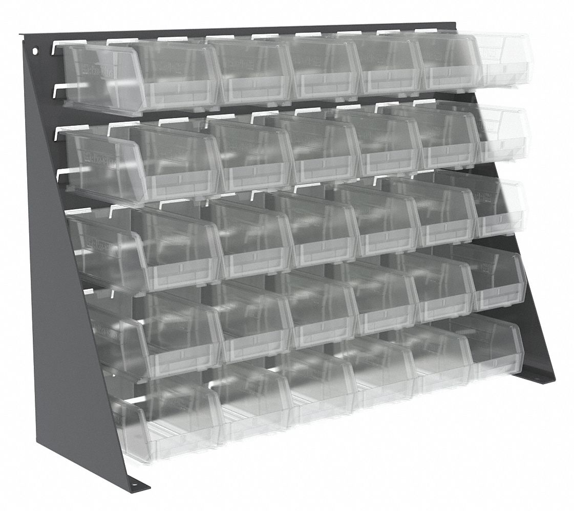 Louvered Bench Rack,27 x 8 x 19 In,Clear