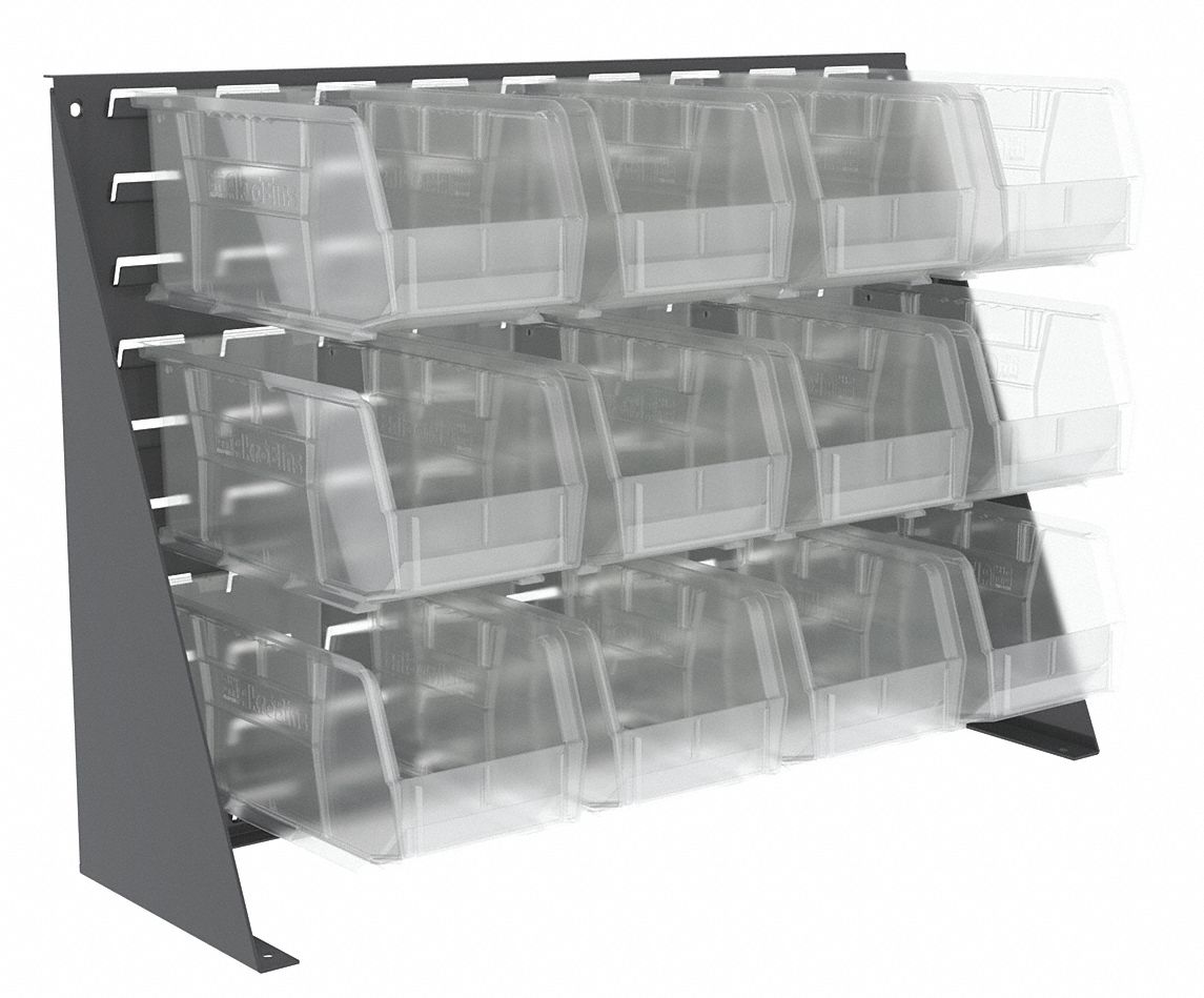 Louvered Bench Rack,27 x 8 x 19 In,Clear