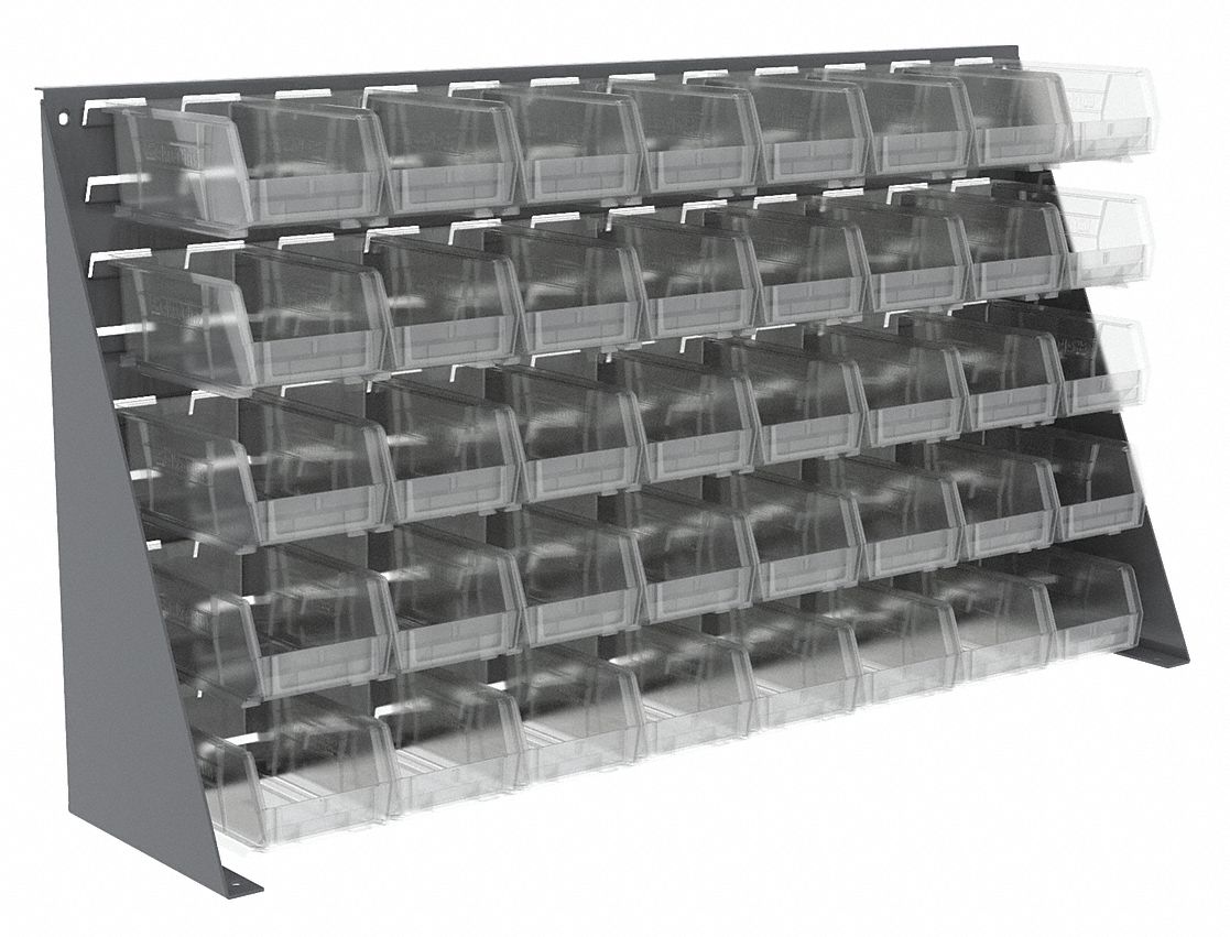 Louvered Bench Rack,36 x 8 x 20 In,Clear