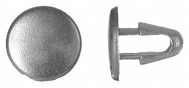 Nylon Retainers, Black, Dome, 11mm L, PK50: Metric, Arrow, Dome, 5 mm Shank Dia, 12 mm Overall Lg, 50 PK