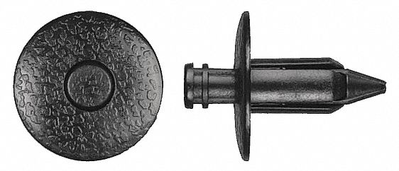 Nylon Retainers, Black, Dome, 16mm L, PK25: Metric, Dome, 7 mm Shank Dia, 17 mm Overall Lg, Nylon, 25 PK