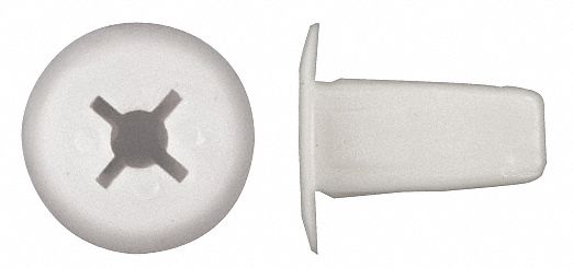 Push-In Rivet Retainer: 0.334 in Outside Dia, 0.188 in Inside Dia, Black, 25 PK