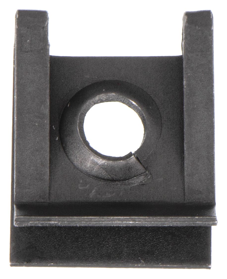 SPRING NUT, U CLIP-ON, STEEL, PHOSPHATE, #10 THREAD, 0.02 IN MIN PANEL THICK, 25 PK