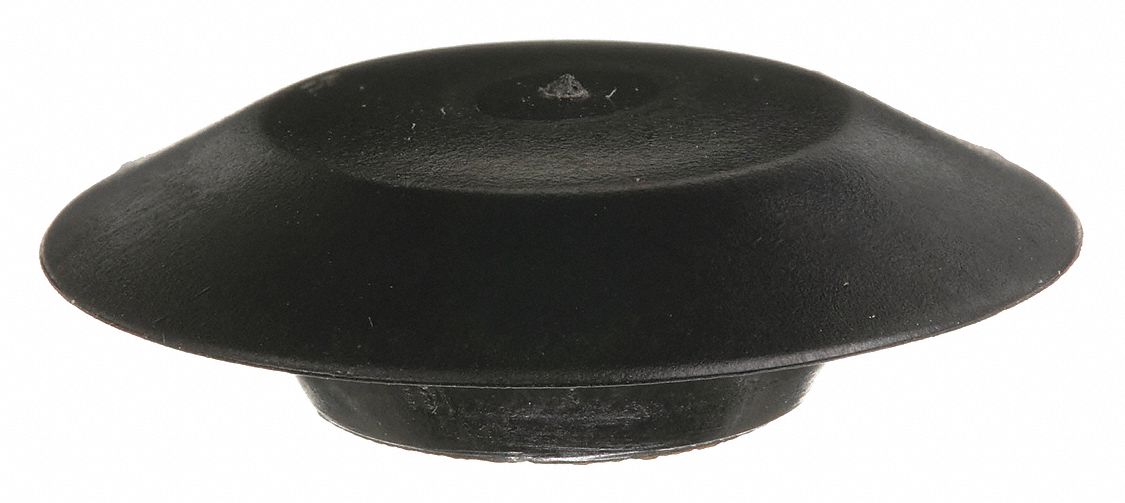 PLUG, INCH, SOLID, ROUND, 0.375 IN SHANK DIAMETER, PLASTIC, BLACK, 100 PK