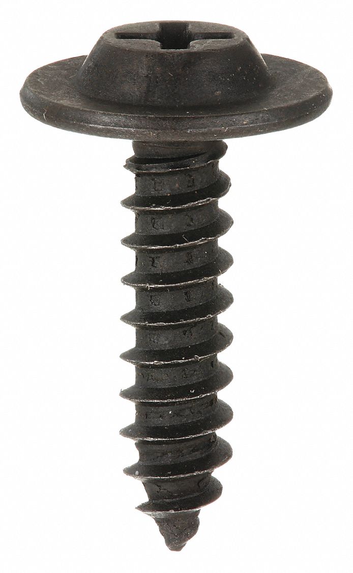 Sheet Metal Screw: #10 Size, 3/4 in Lg, Steel, Phosphate, Phillips, Flat, 50 PK