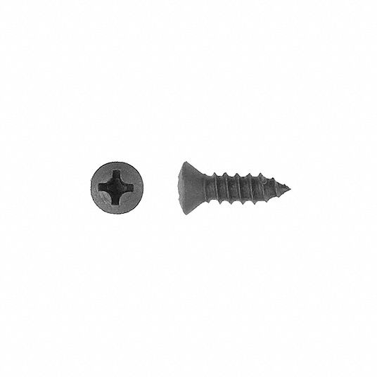 GRAINGER APPROVED 8 x 1/2 in Black Phosphate Steel Sheet Metal Screw