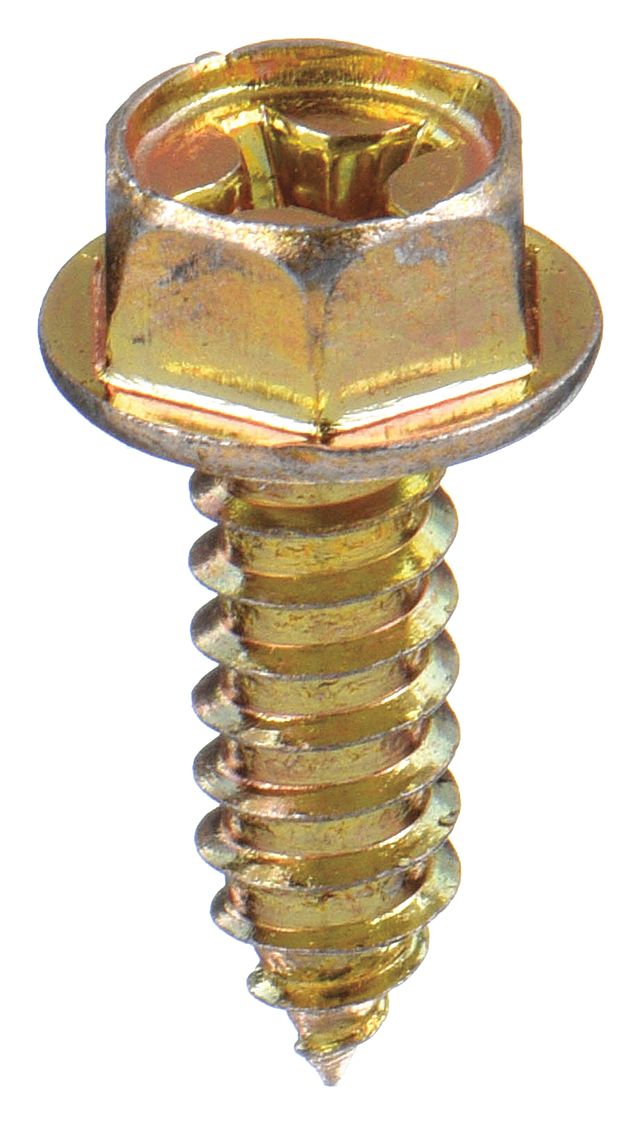 Sheet Metal Screw: M6 Size, 20 mm Lg, Steel, Zinc-Plated, Phillips, Hex Washer, 50 PK
