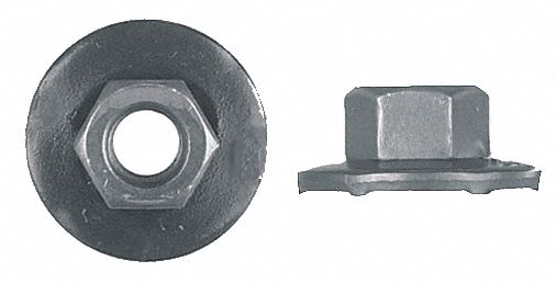 Hex Nut: Std Hex, M6x1.00 Thread, 19 mm Hex Wd, 9 mm Hex Ht, Steel, Phosphate, Std Hex Nut, 25 PK
