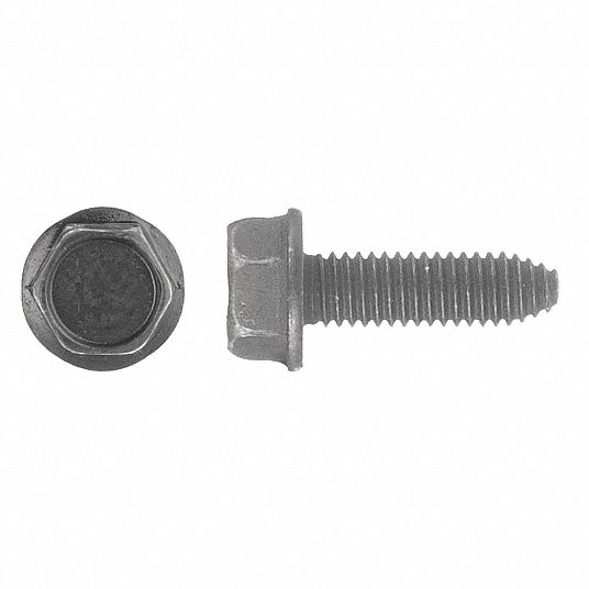 GRAINGER APPROVED 20 mm Steel Bolt with Hex Washer Head Type and Black