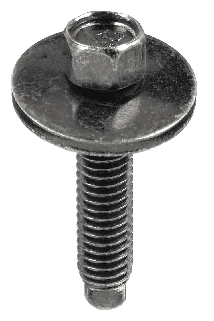 Machine Screw: M6x1.00 Thread Size, 16 mm Lg, Grade 8, Steel, Zinc Yellow, Hex Washer, 50 PK
