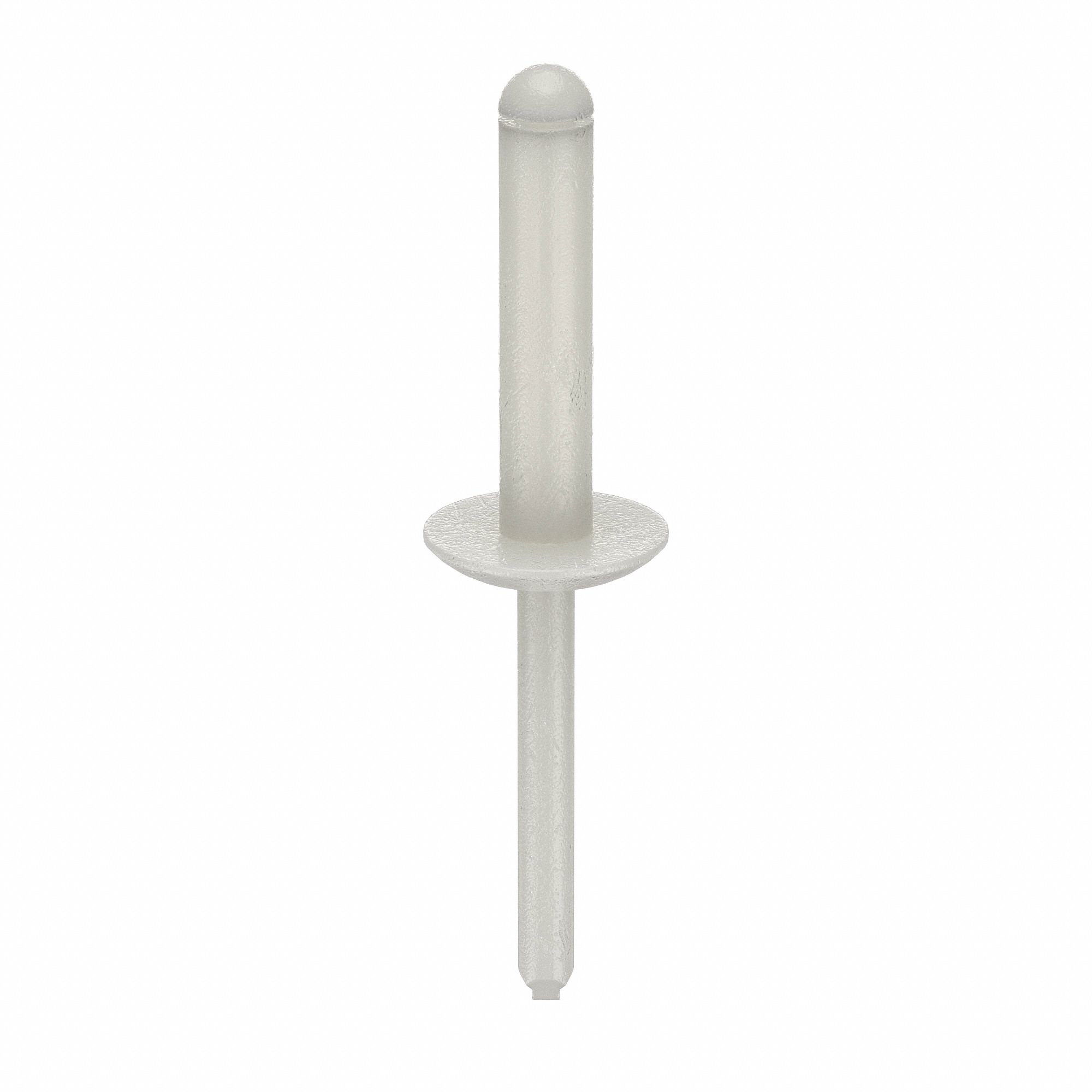Blind Rivet, 1/4 in dia, PK25: Inch, 1 1/8 in Body Lg, 0.25 in Shank Dia, Open End, Dome, Nylon, 25 PK