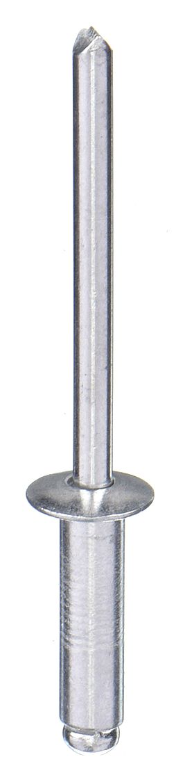 BLIND RIVET, 0.1875 IN DIA, INCH, 17/32 IN BODY L, 0.1875 IN SHANK DIA, OPEN END, DOME, 100 PK