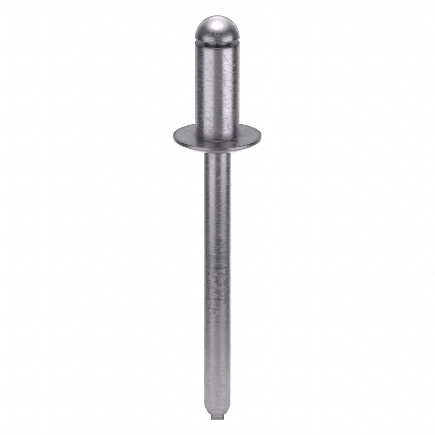 Blind Rivet, 0.1875 in dia, PK100: Inch, 13/32 in Body Lg, 0.1875 in Shank Dia, Open End, Dome, 100 PK
