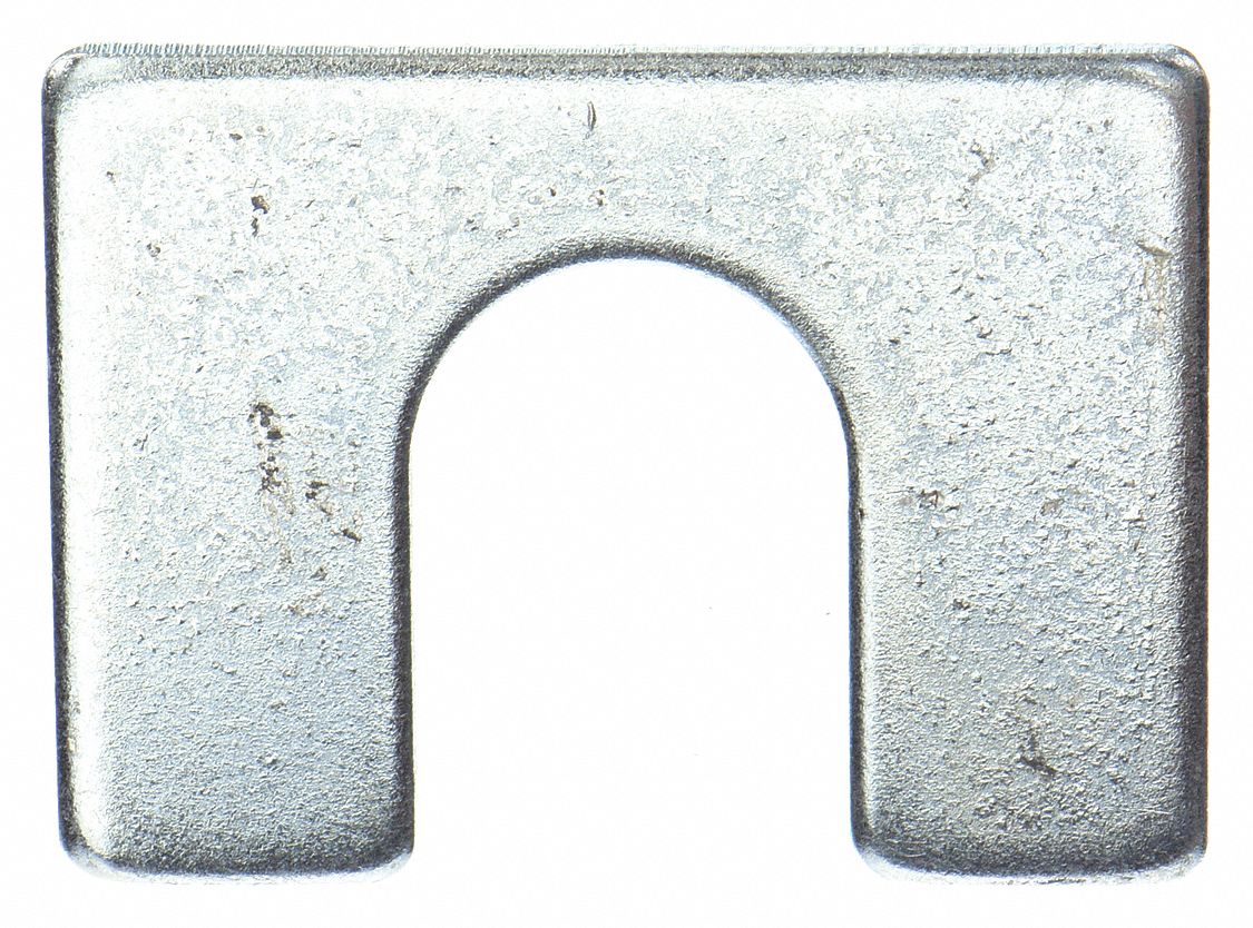 SLOTTED SHIM, UNTABBED, AA TRADE SIZE, 1½ IN SHIM L, 2 IN SHIM W, 0.125 IN THICK, STEEL, 50