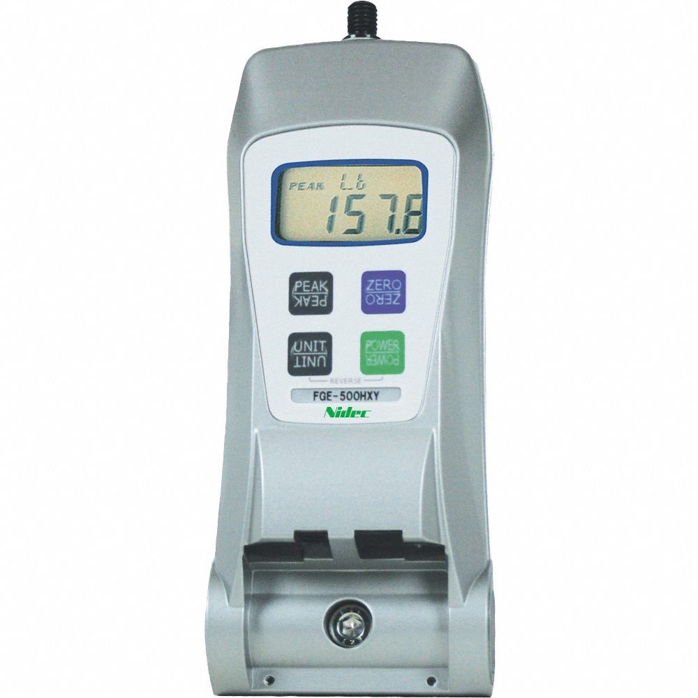 Digital Force Gauge: 500 lbf Max Force Measured, 0.1 lbf Min Force Measured, kg/lb, LCD
