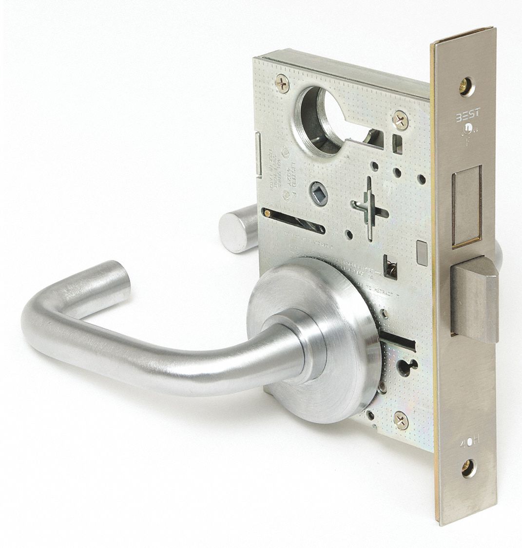 Door Lockset: Privacy Lever Locksets, Chrome, ADA Compliant, Interchangeable Core