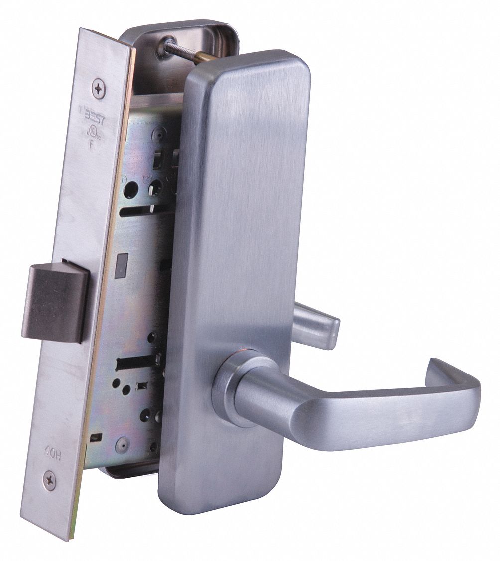 Door Lockset: Passage Lever Locksets, Chrome, ADA Compliant, Interchangeable Core