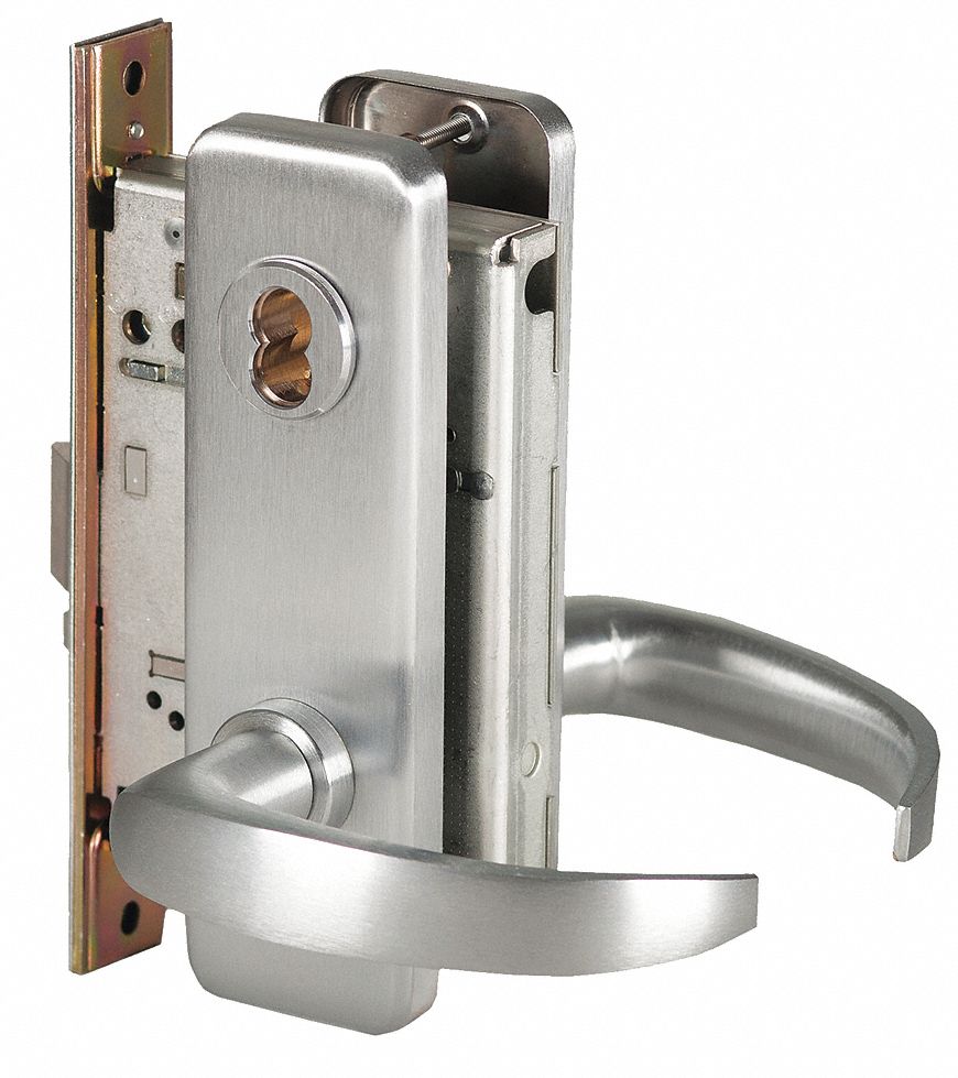 BEST Mortise Lockset 1, 40H Escutcheon, Satin Chrome, ANSI/UL Listed