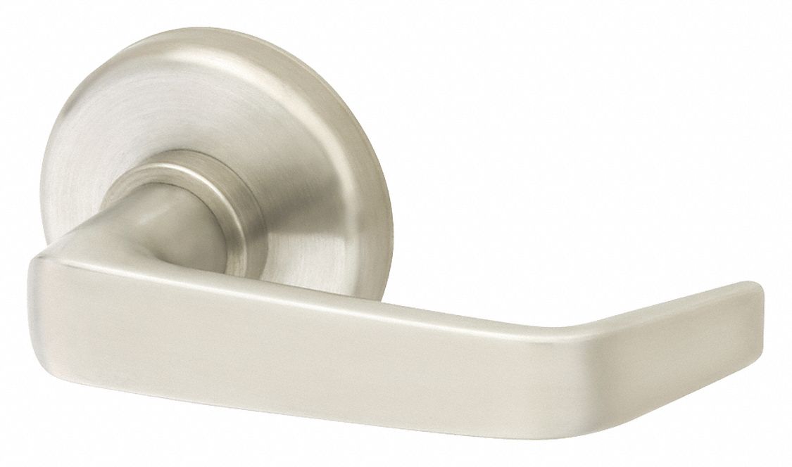 Door Lockset: Office Lever Locksets, Chrome, ADA Compliant, Interchangeable Core