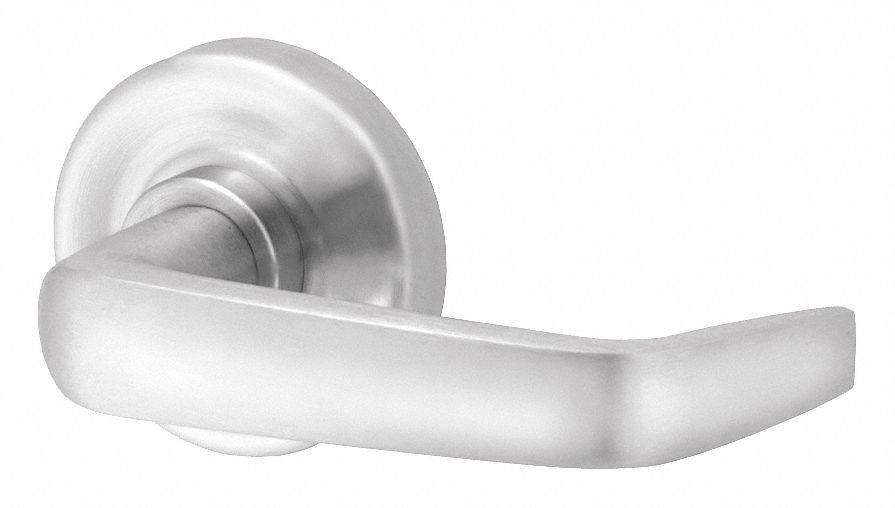 Door Lockset: Office Lever Locksets, Chrome, ADA Compliant, Interchangeable Core