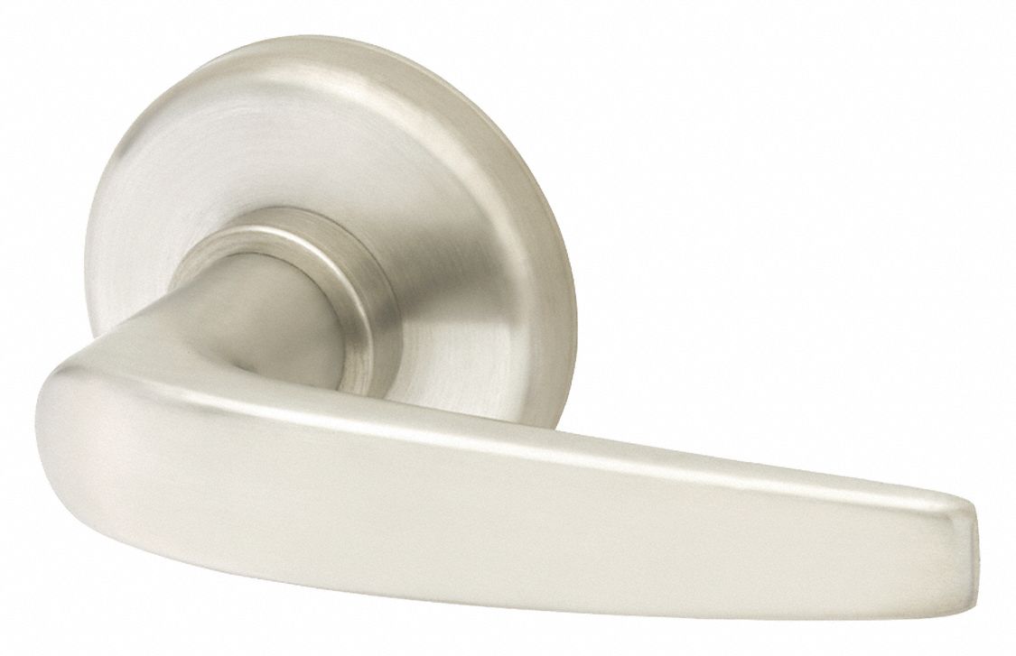 Door Lockset: Office Lever Locksets, Chrome, ADA Compliant, Interchangeable Core