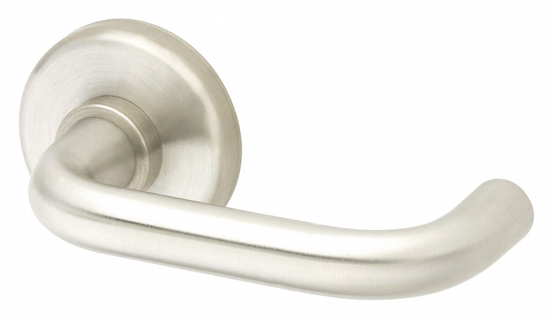 Door Lockset: Office Lever Locksets, Chrome, ADA Compliant, Interchangeable Core