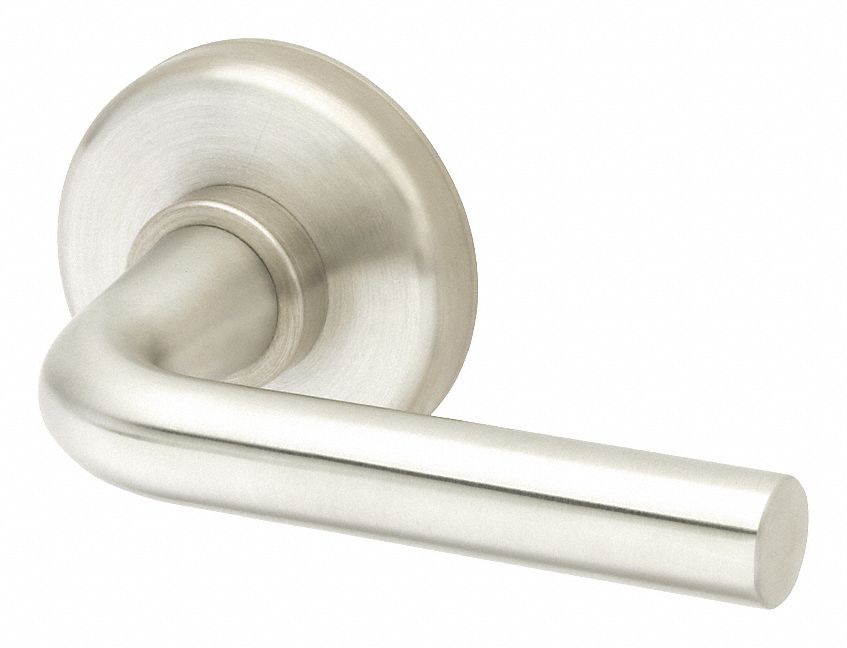 Door Lockset: Office Lever Locksets, Chrome, ADA Compliant, Interchangeable Core