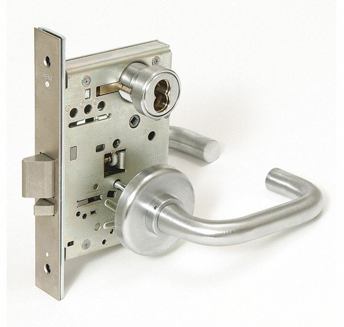 Door Lockset: Classroom Security Lever Locksets, Chrome, ADA Compliant, Interchangeable Core